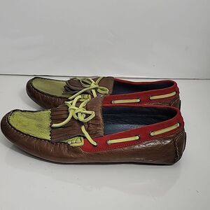 Bacco Bucci "Rai" Brown/Green Multi-Colored Kilty Shoes